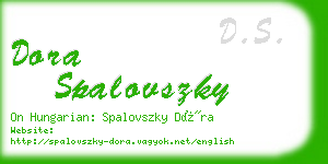 dora spalovszky business card